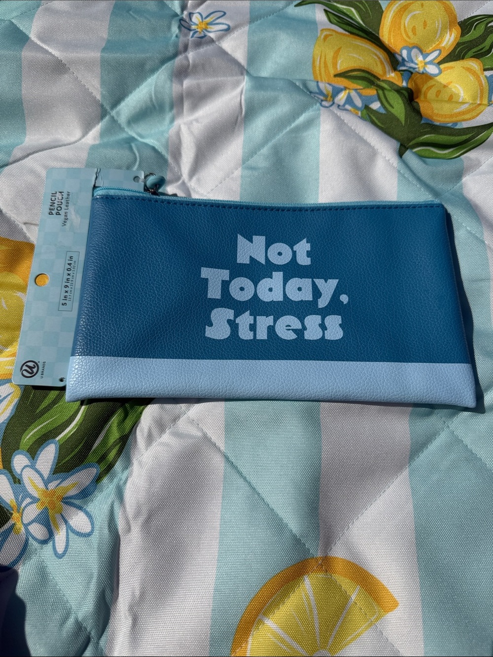 Not Today, Stress Blue Pencil Case - Stylish Home Office Accessory